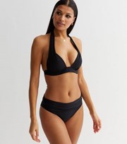 New Look Black Plain Fold Down Bikini Briefs